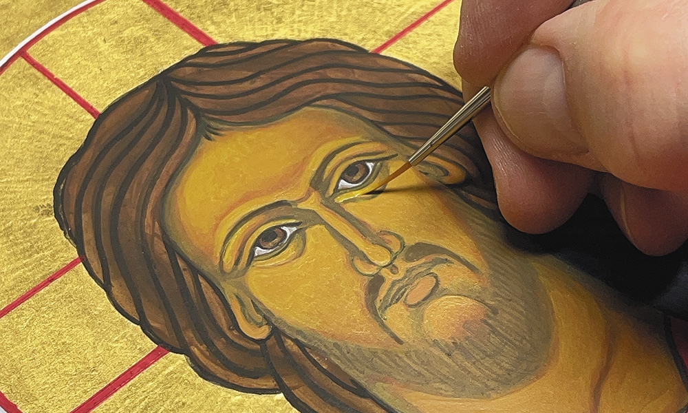 Deacon Roger Scholbrock writes Sacred Heart icon